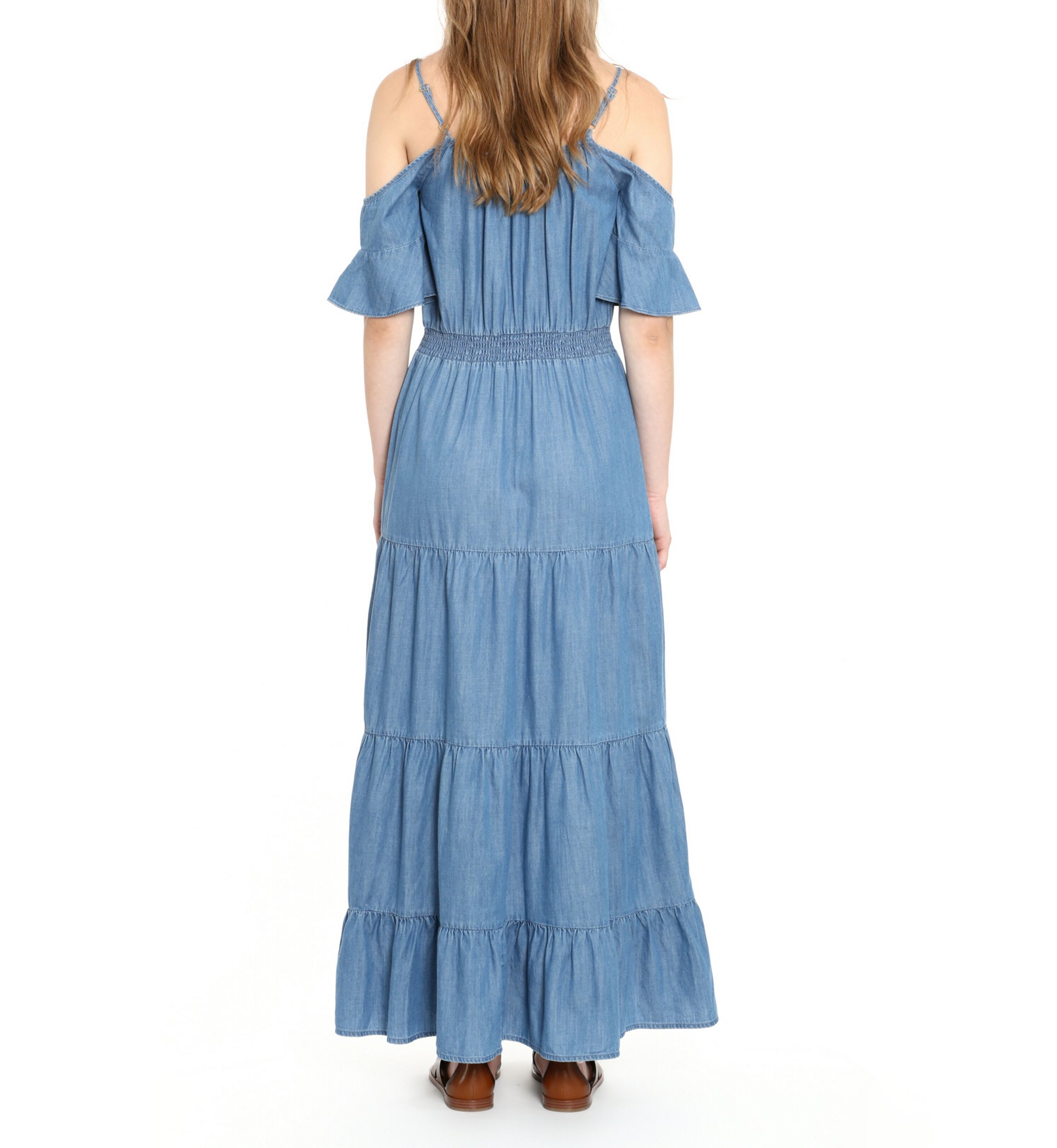 Womens Cold Shoulder Maxi Dress