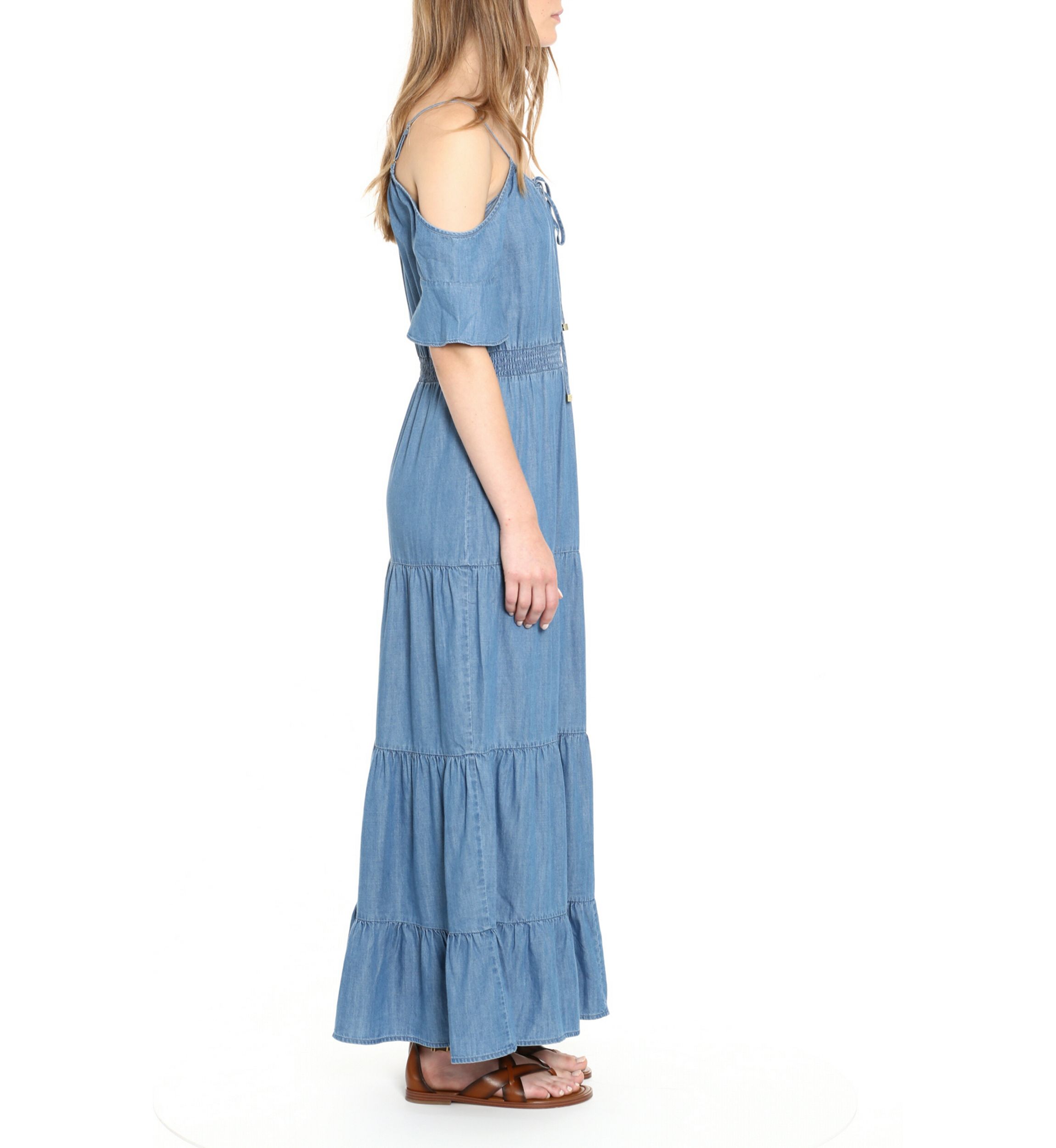 Womens Cold Shoulder Maxi Dress
