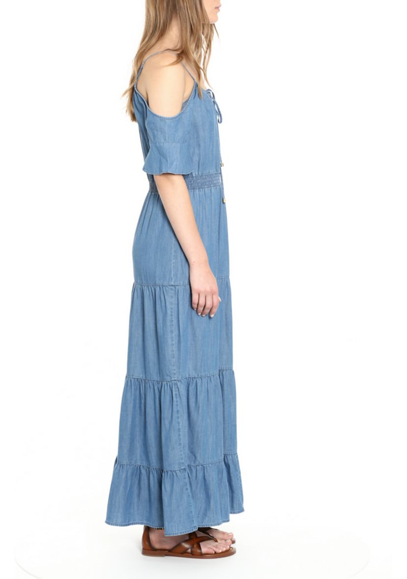 Womens Cold Shoulder Maxi Dress