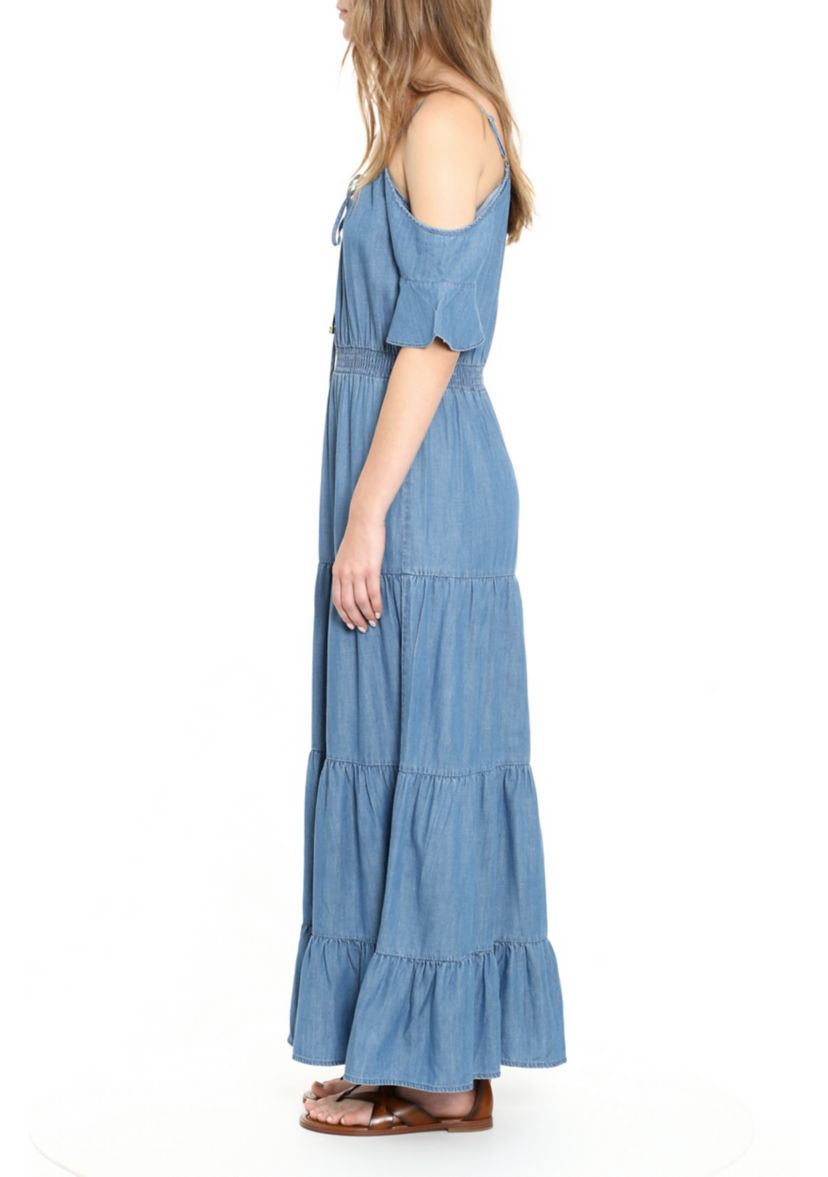 Womens Cold Shoulder Maxi Dress