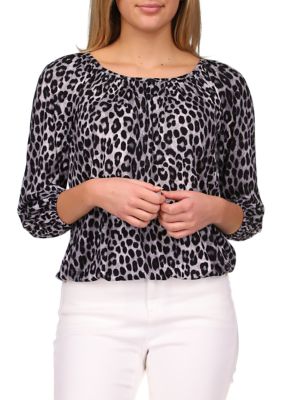 MICHAEL Michael Kors Women's Cheetah Print Peasant Top | belk