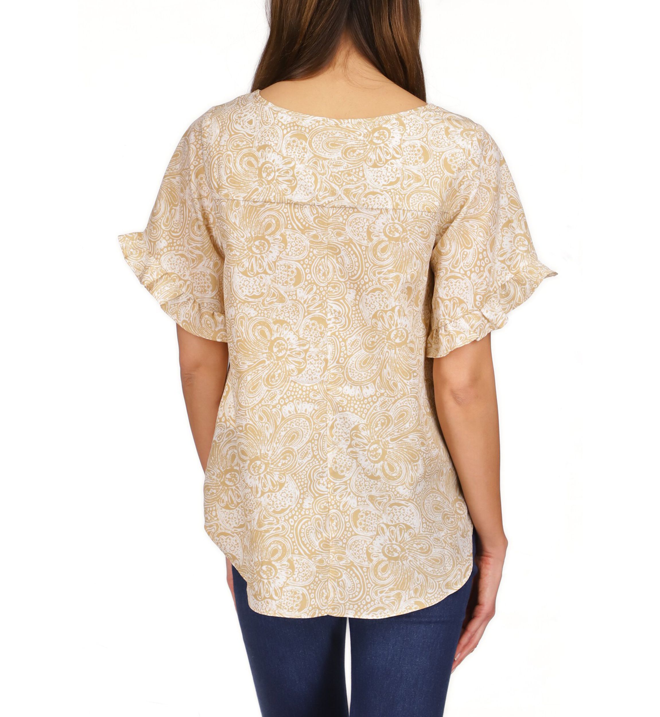 Womens Flutter Sleeve Top