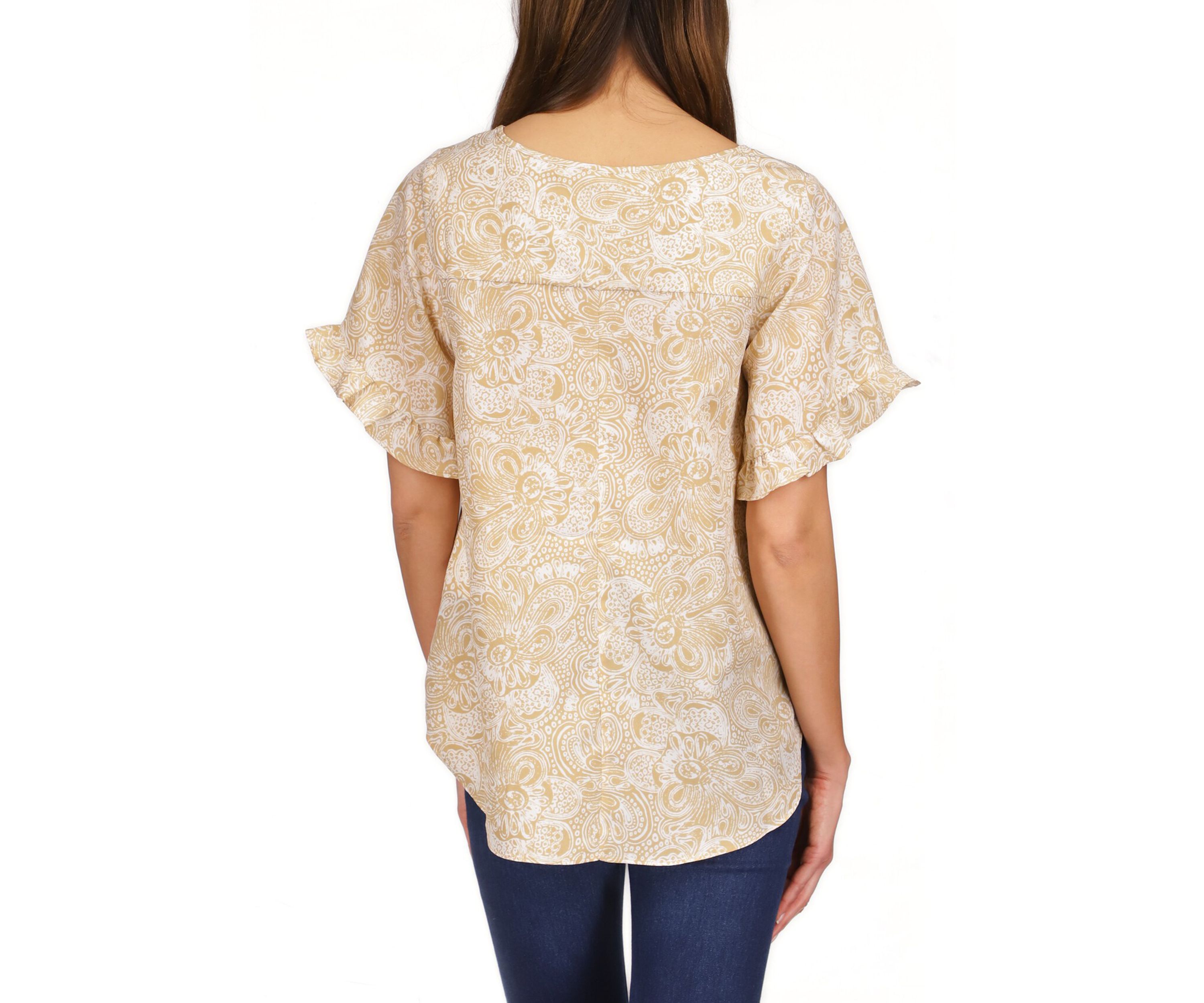 Womens Flutter Sleeve Top
