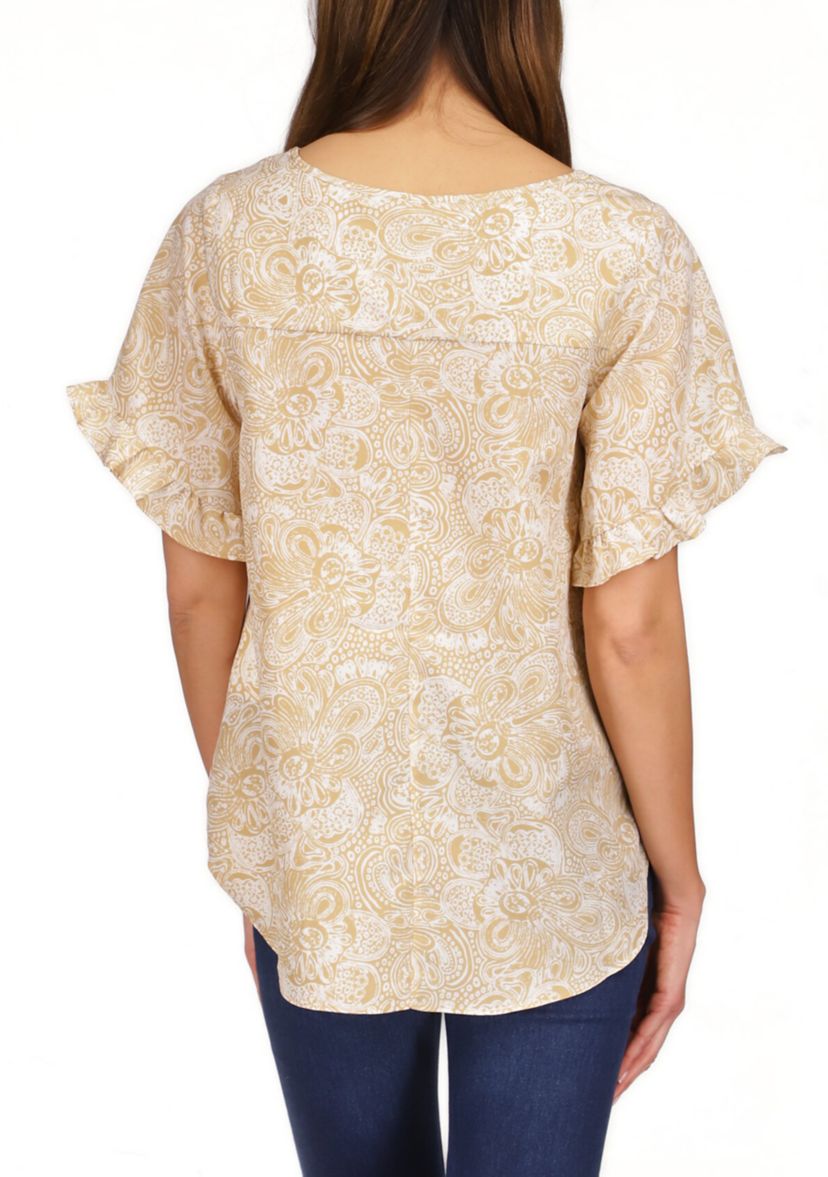Womens Flutter Sleeve Top