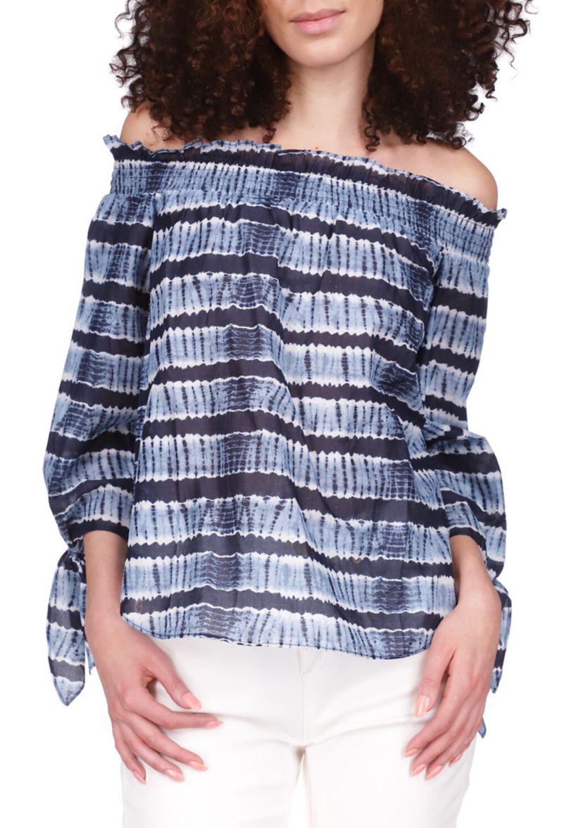 Womens Off the Shoulder Tie Dye Top 