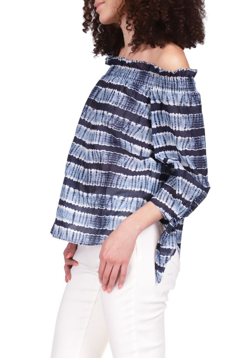 Womens Off the Shoulder Tie Dye Top 
