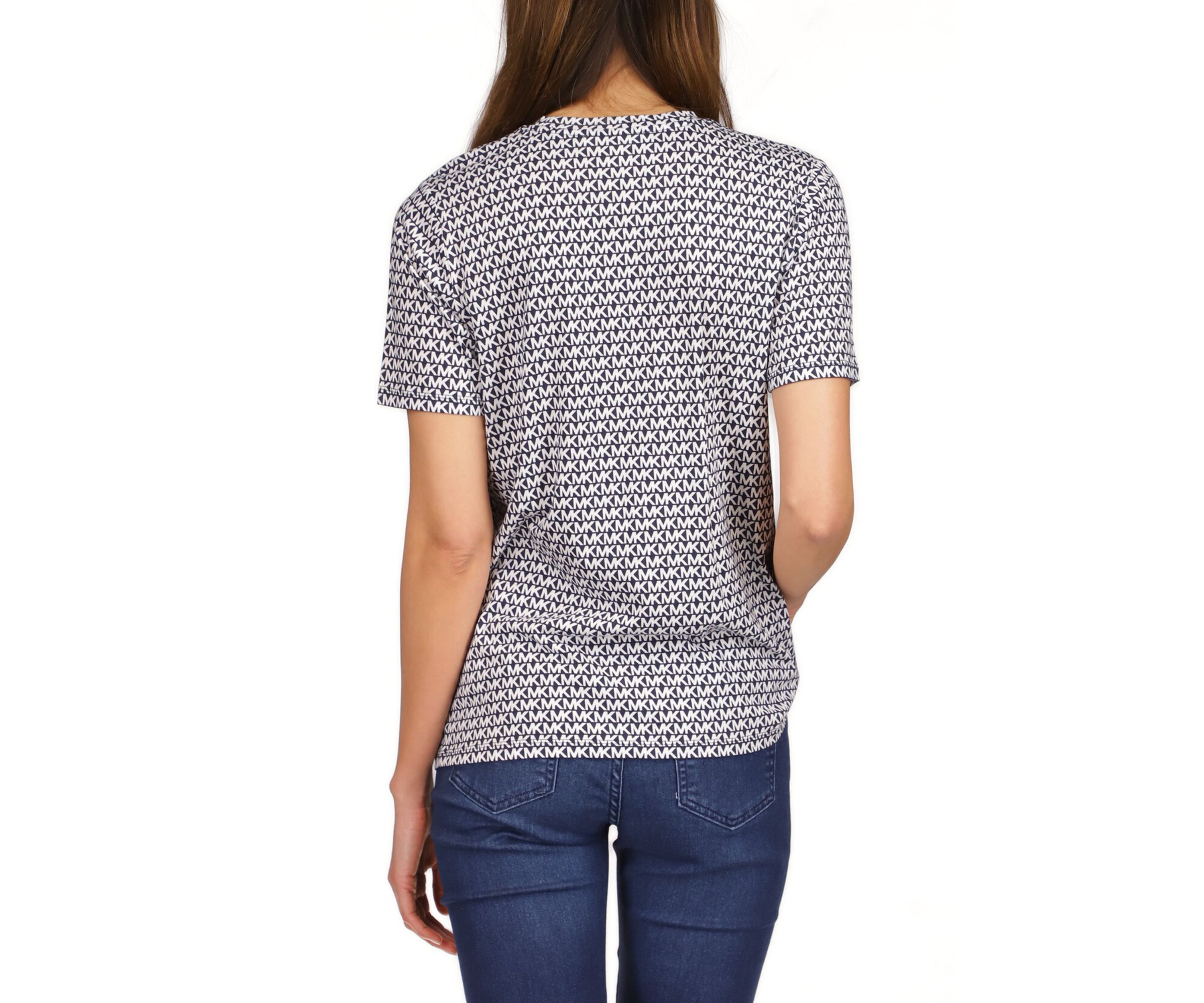 Womens Short Sleeve Logo Print Top 