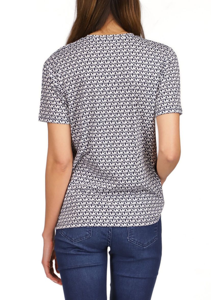 Womens Short Sleeve Logo Print Top 