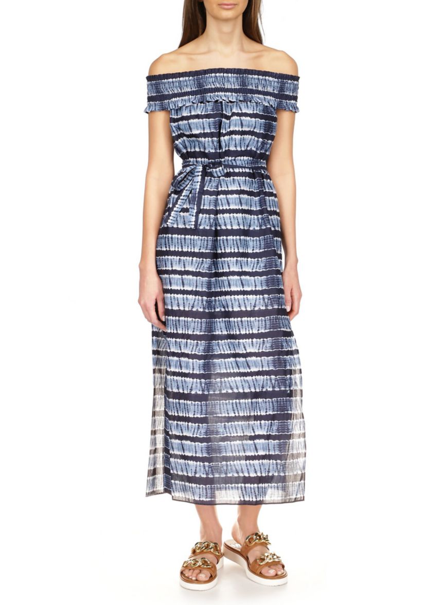 Womens Shibori Stripes Maxi Dress