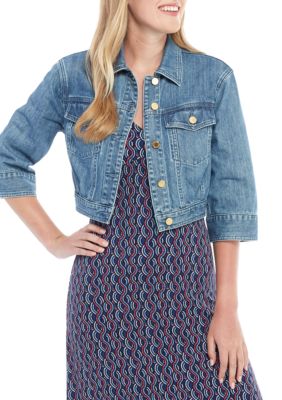 MICHAEL Michael Kors Wide Sleeve Cropped Denim Jacket | belk