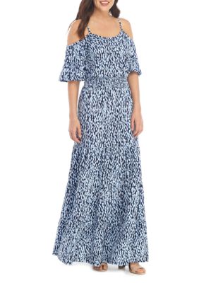 MICHAEL Michael Kors Colder Shoulder Ikat Maxi Dress | belk