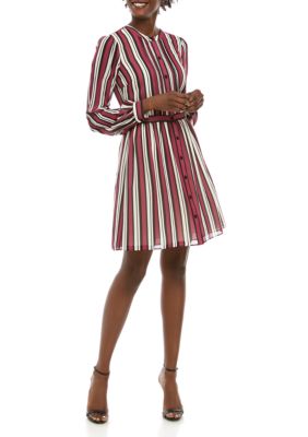 MICHAEL Michael Kors Multi Stripe Pintuck Shirt Dress belk