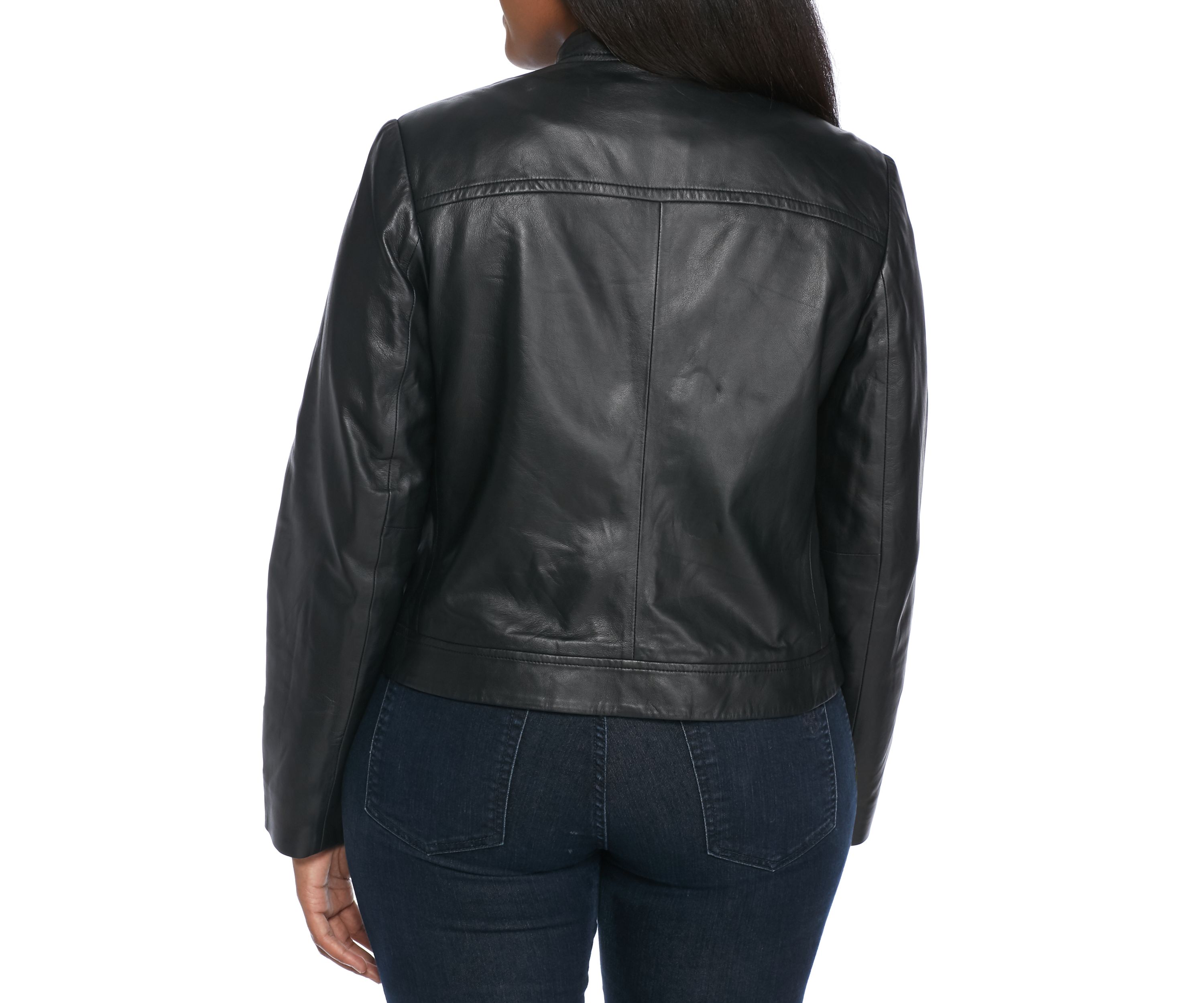 Plus Size Leather Moto Jacket