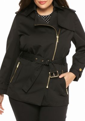 MICHAEL Michael Kors Plus Size Zip Detail Trench Coat | belk