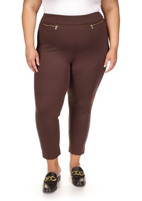 Michael Michael Kors Women's Plus Size Zip Pocket Pull On Trouser Pants -  0196163975634
