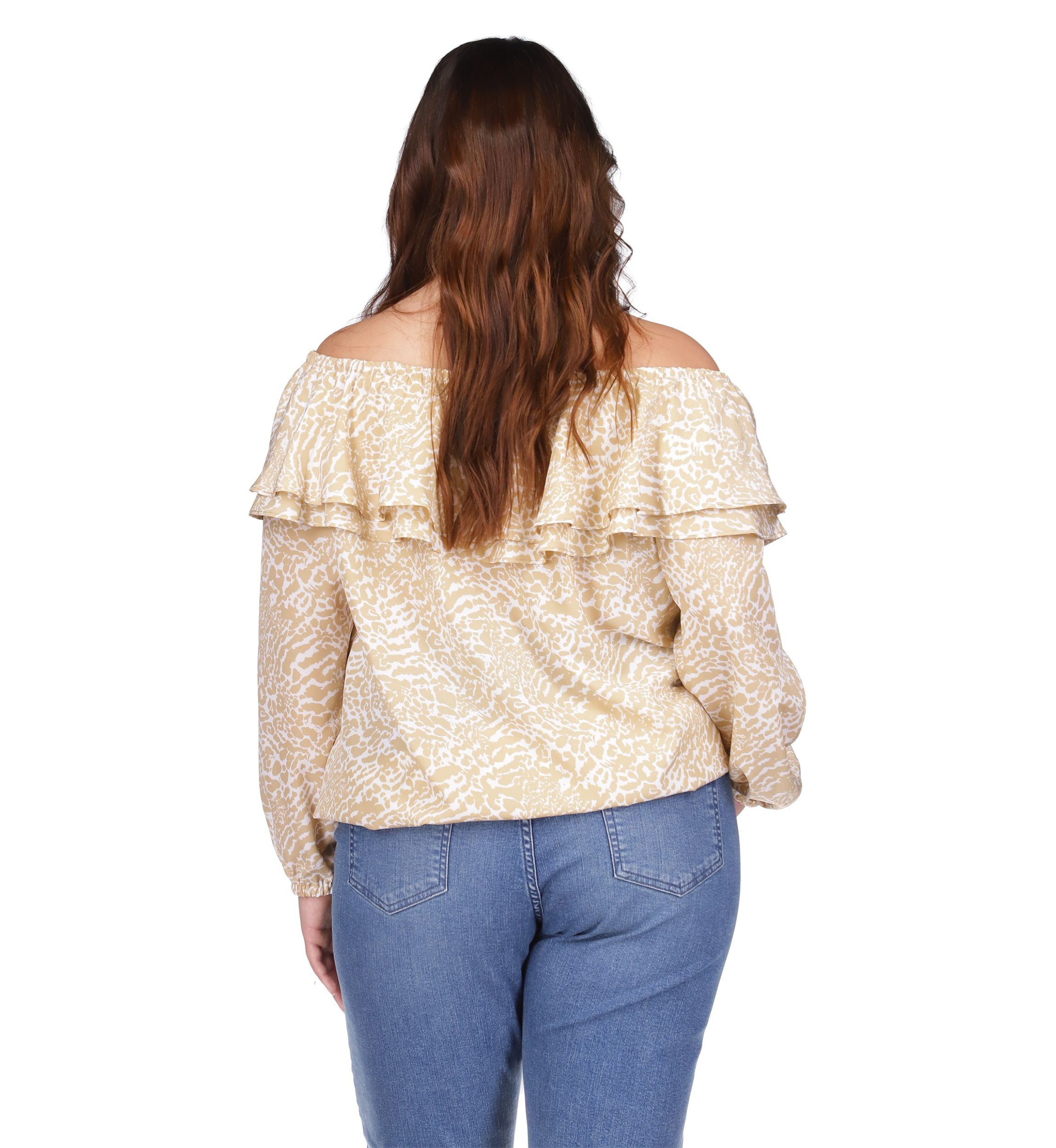 Plus Size Flower Jacquard Chain Top