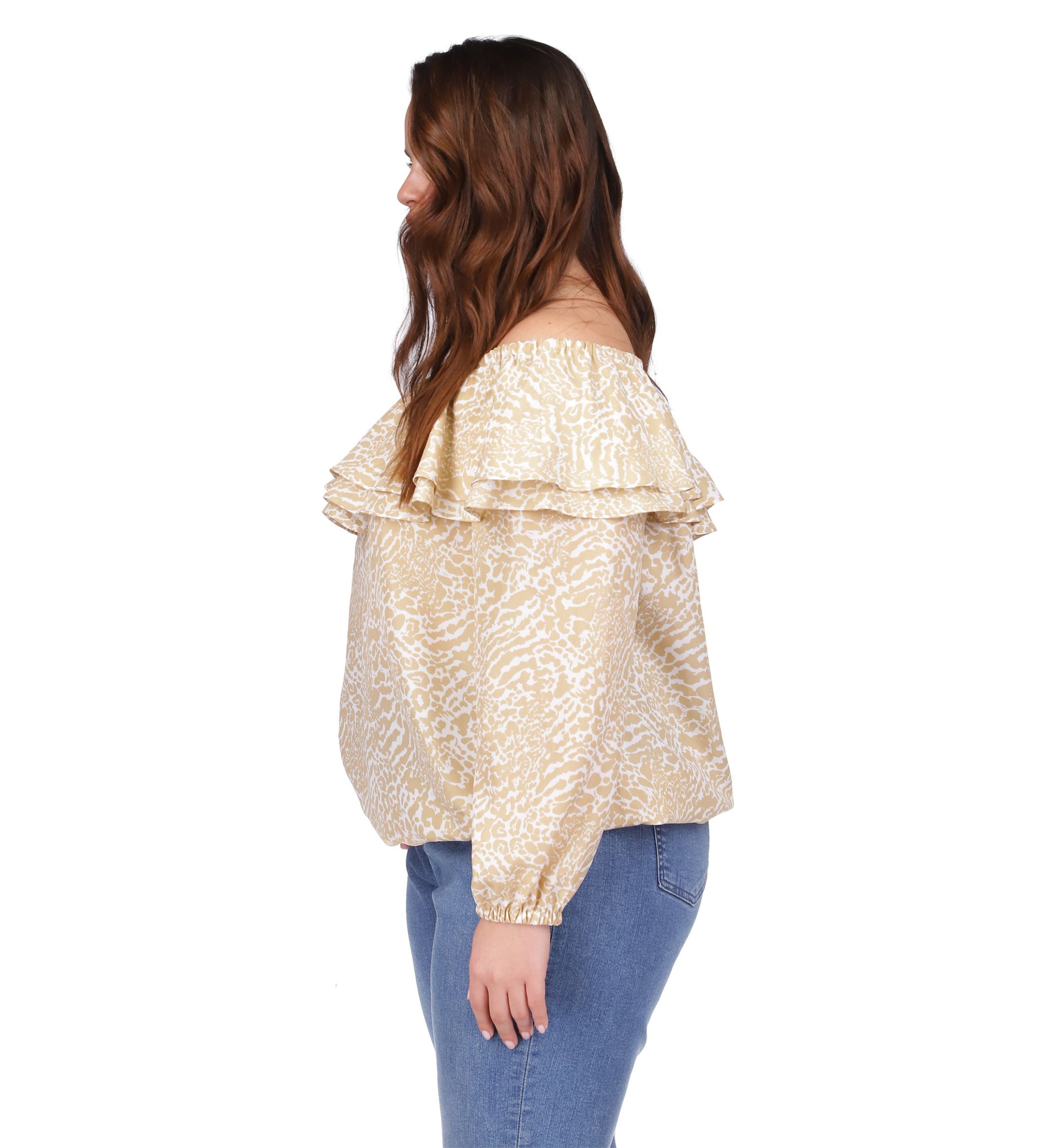 Plus Size Flower Jacquard Chain Top