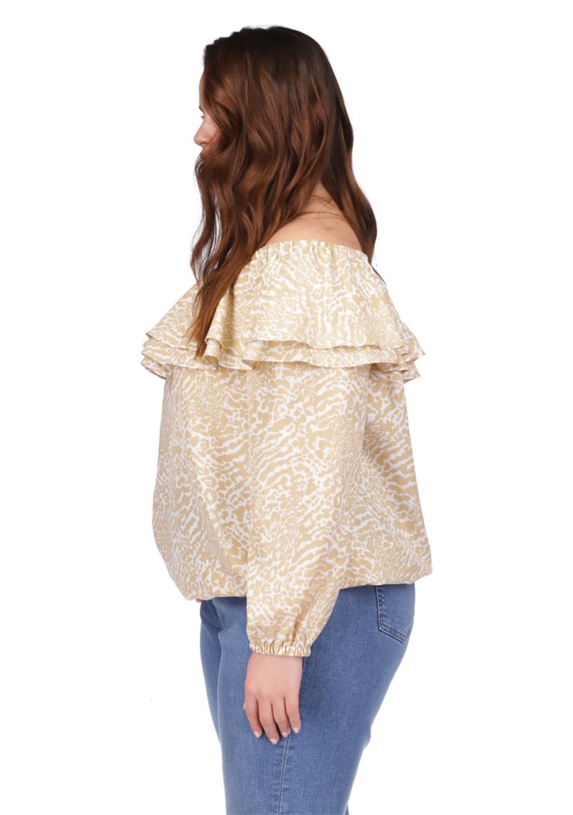 Plus Size Flower Jacquard Chain Top