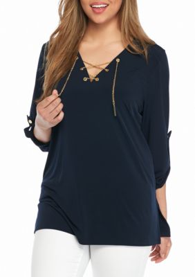 belk plus size tunic tops