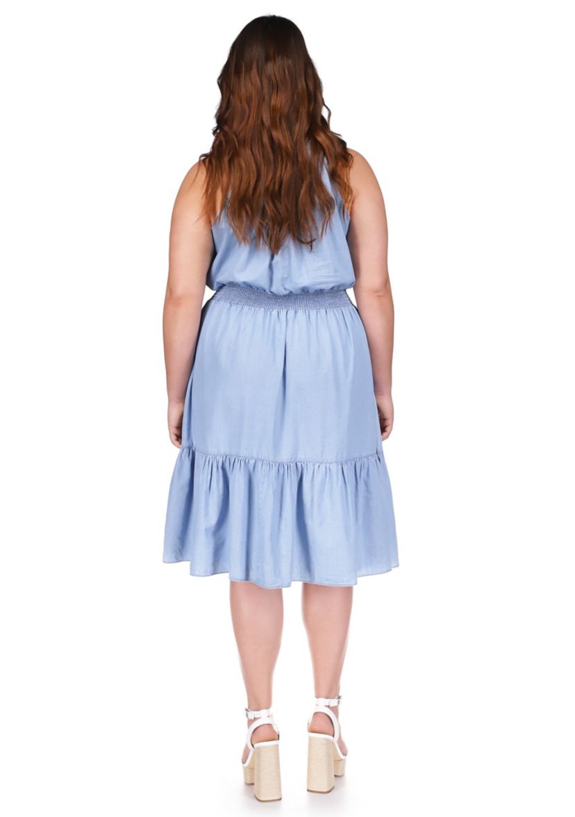 Plus Size Chain Detailed Midi Dress