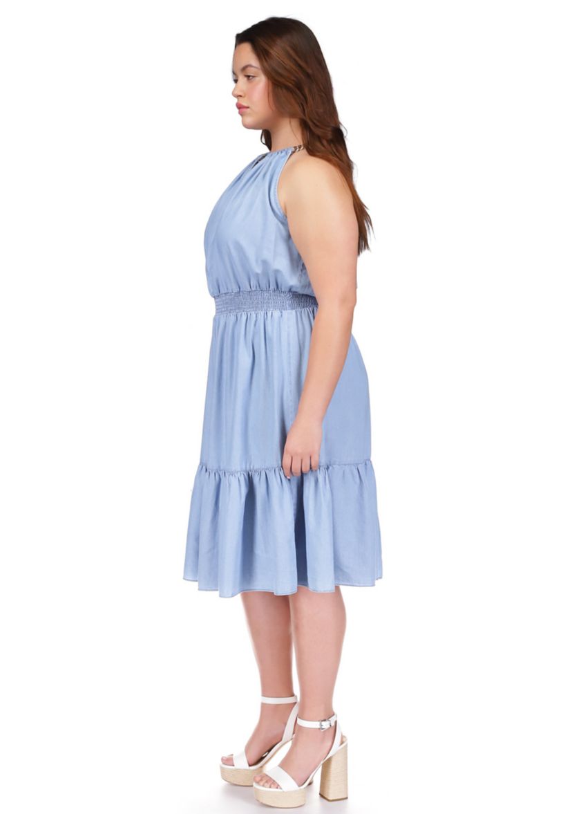 Plus Size Chain Detailed Midi Dress