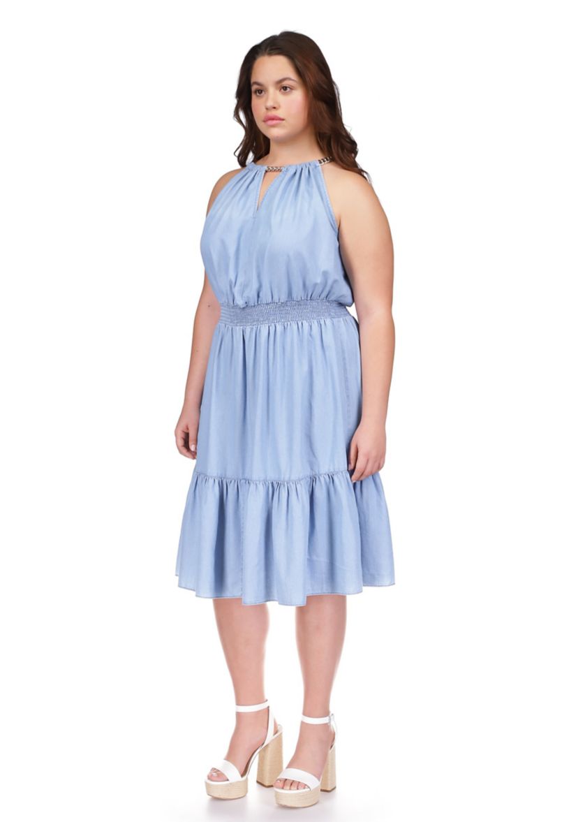 Plus Size Chain Detailed Midi Dress