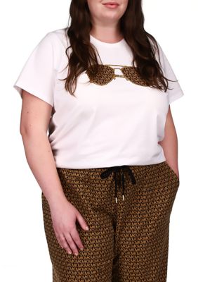 MICHAEL Michael Kors Plus Size Aviator Logo Graphic T-Shirt | belk