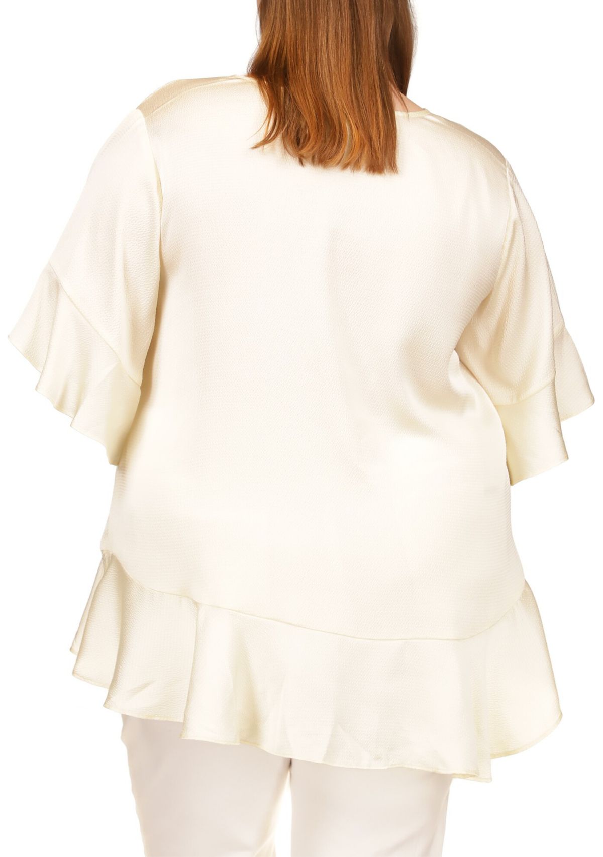 Plus Size Flutter Chain Neck Top