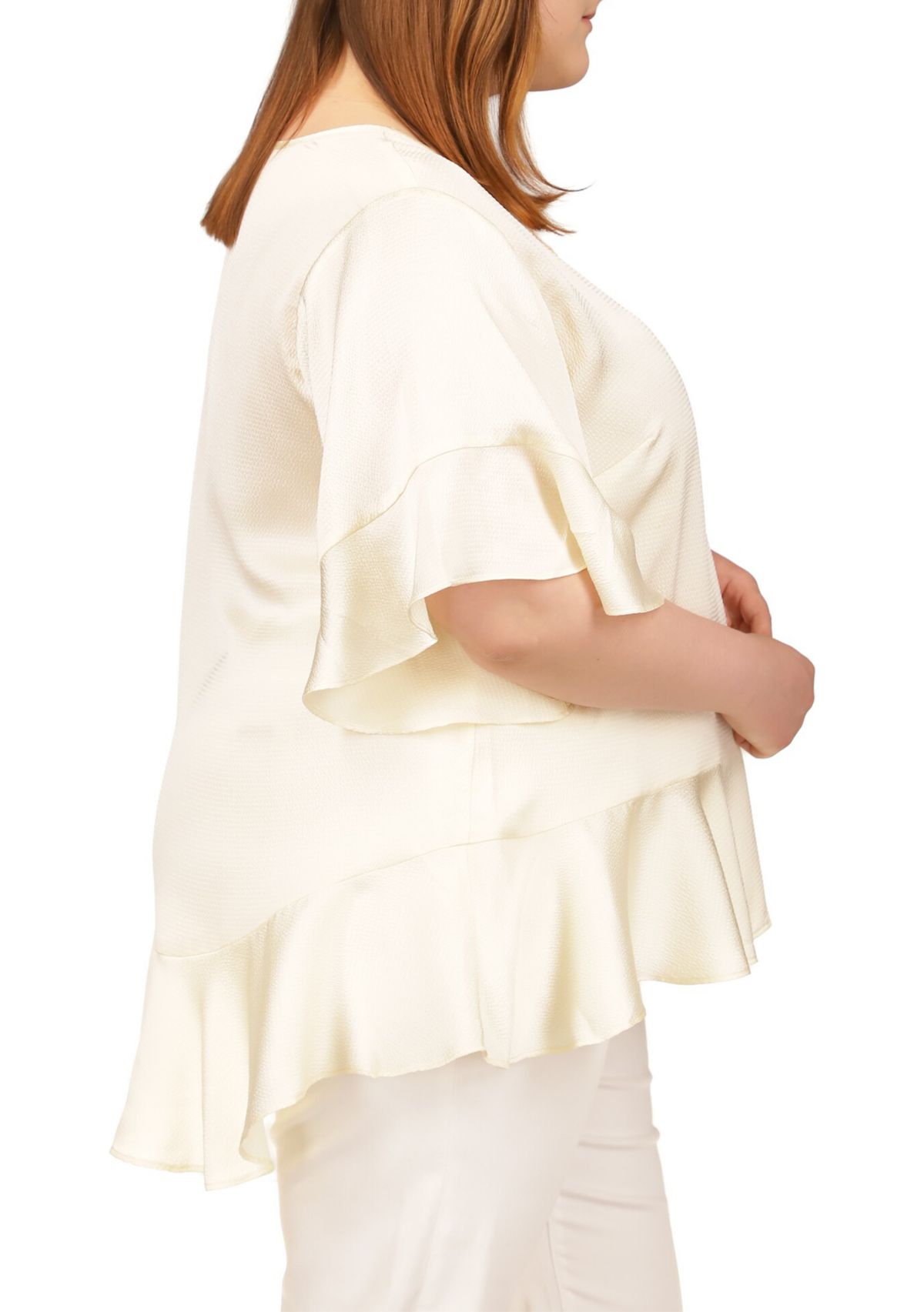 Plus Size Flutter Chain Neck Top