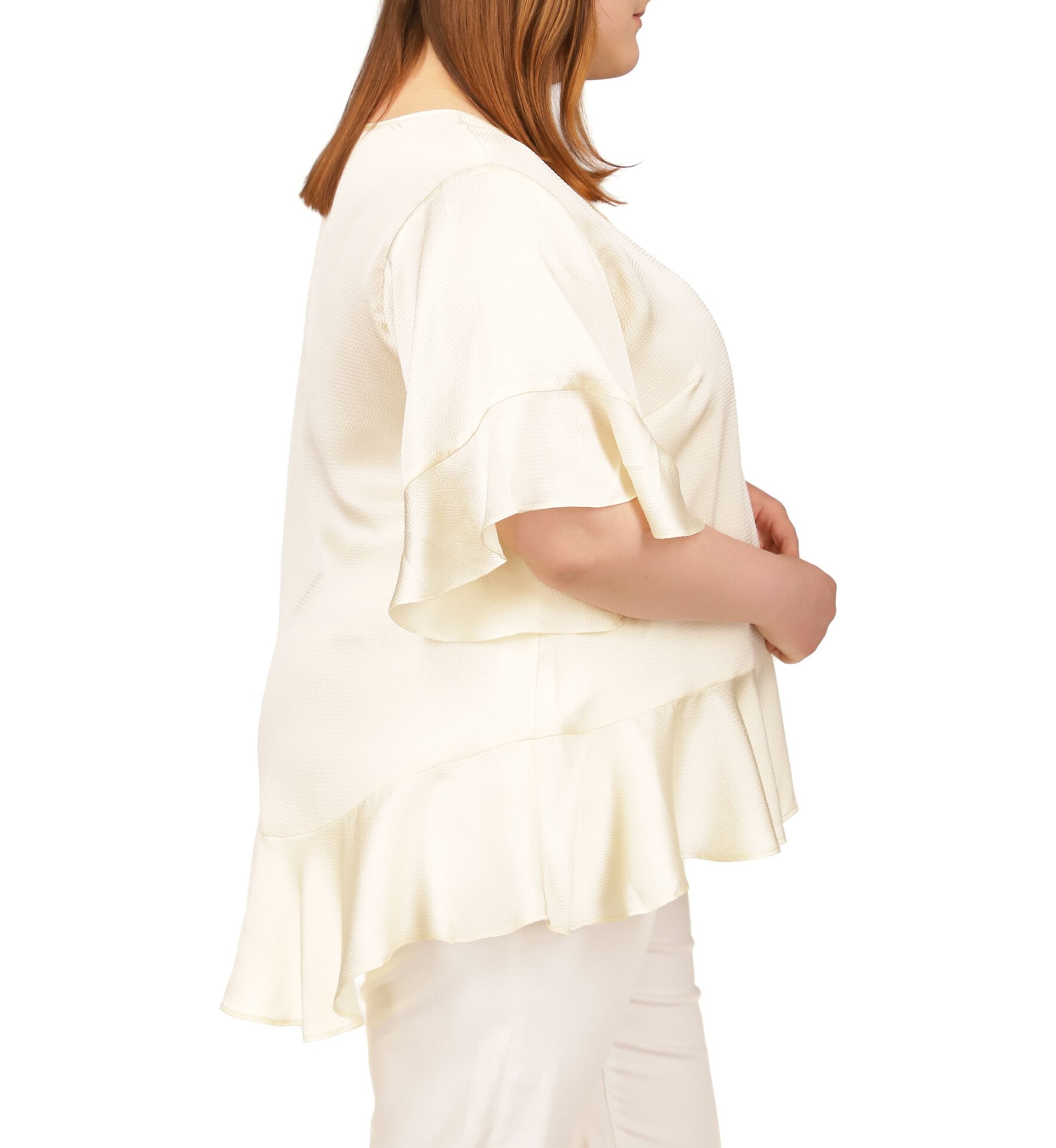 Plus Size Flutter Chain Neck Top