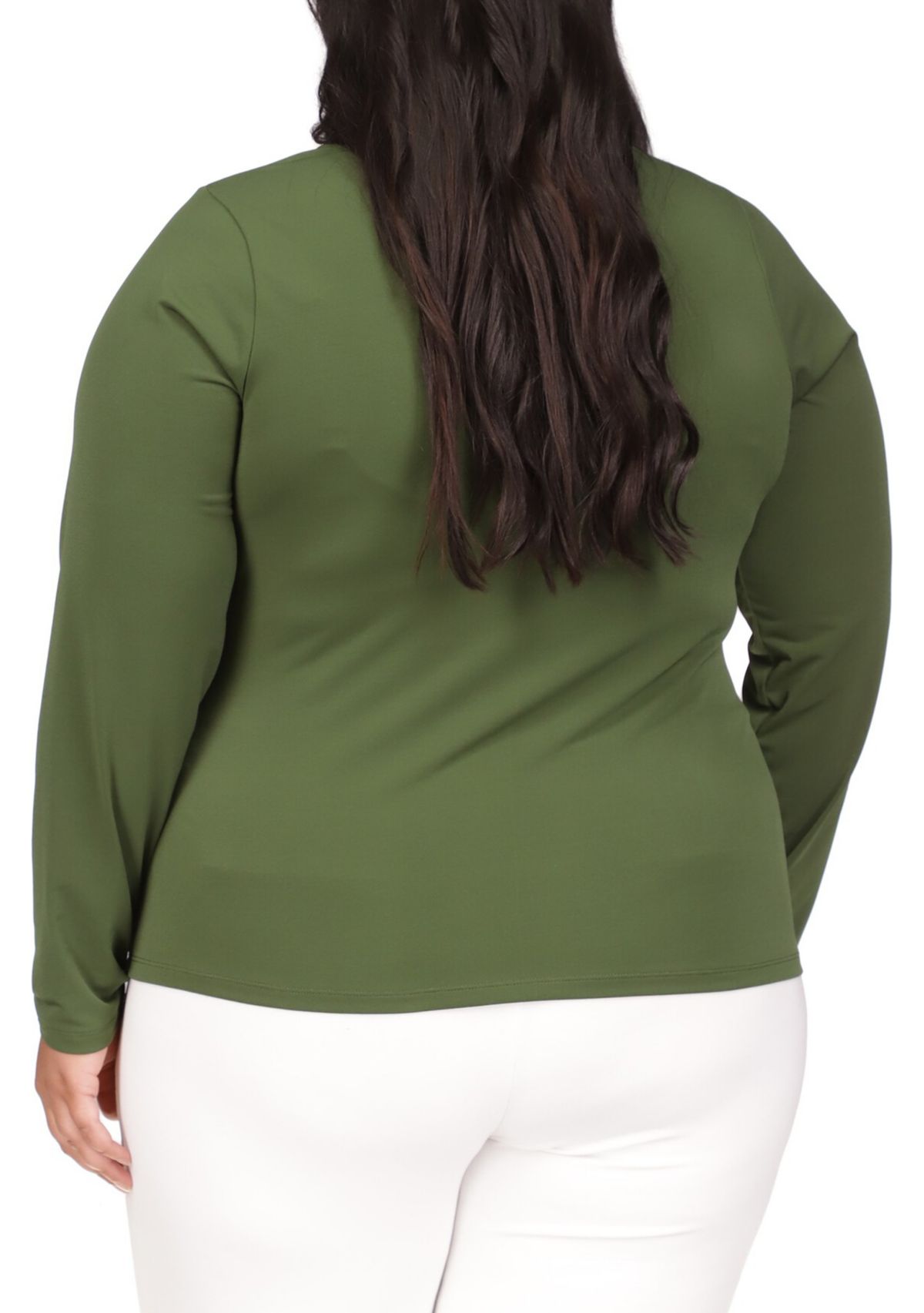 Plus Size Long Sleeve Hardware Knit Top