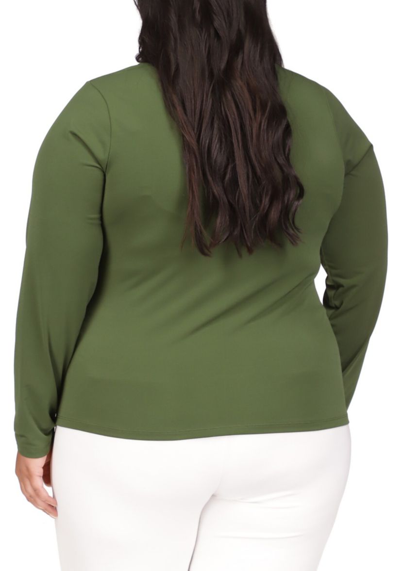 Plus Size Long Sleeve Hardware Knit Top