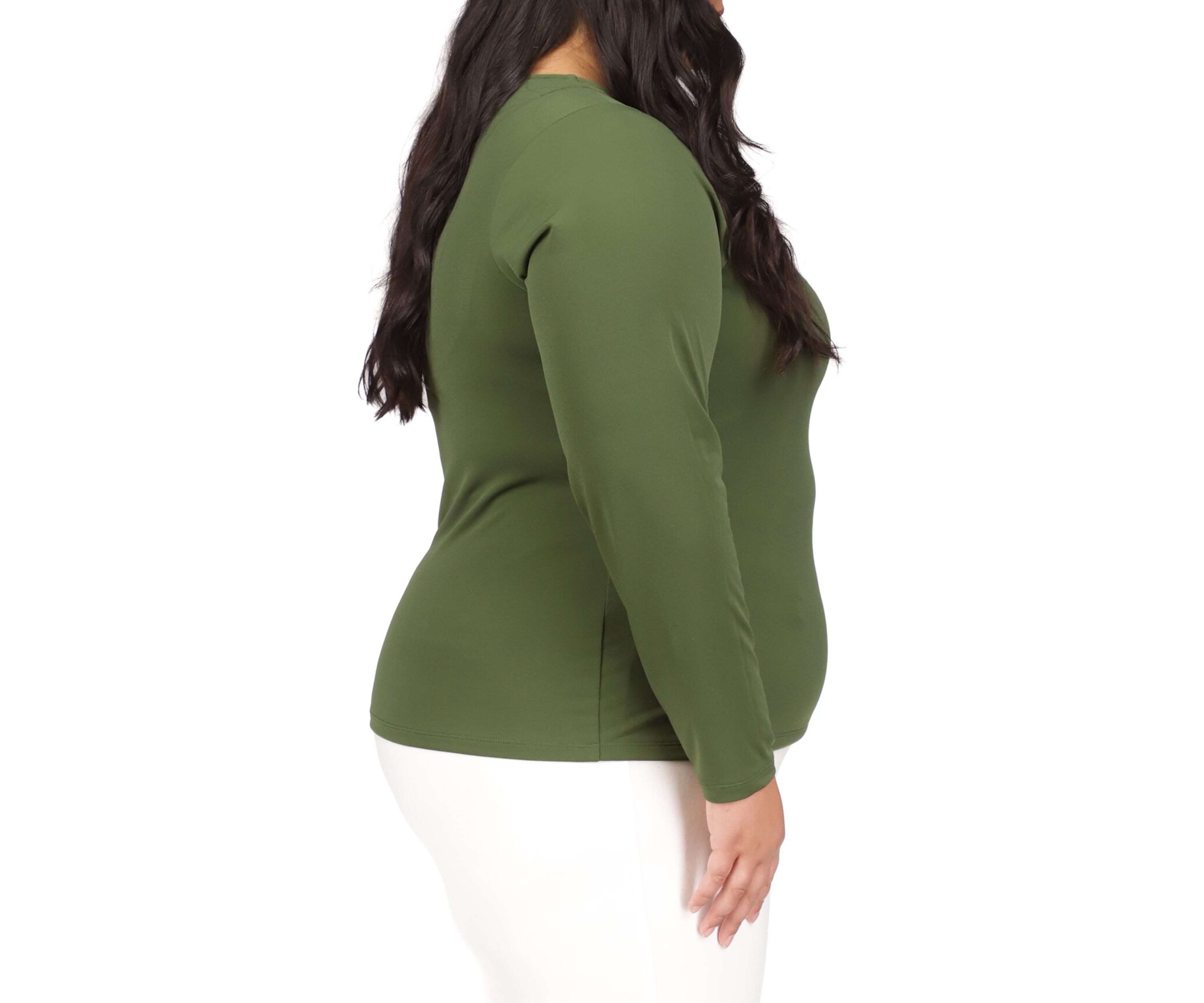 Plus Size Long Sleeve Hardware Knit Top