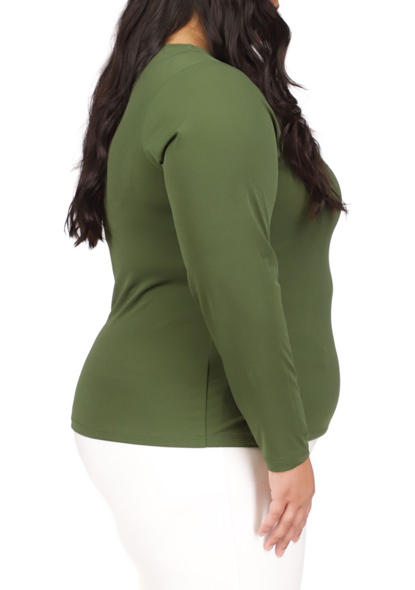 Plus Size Long Sleeve Hardware Knit Top