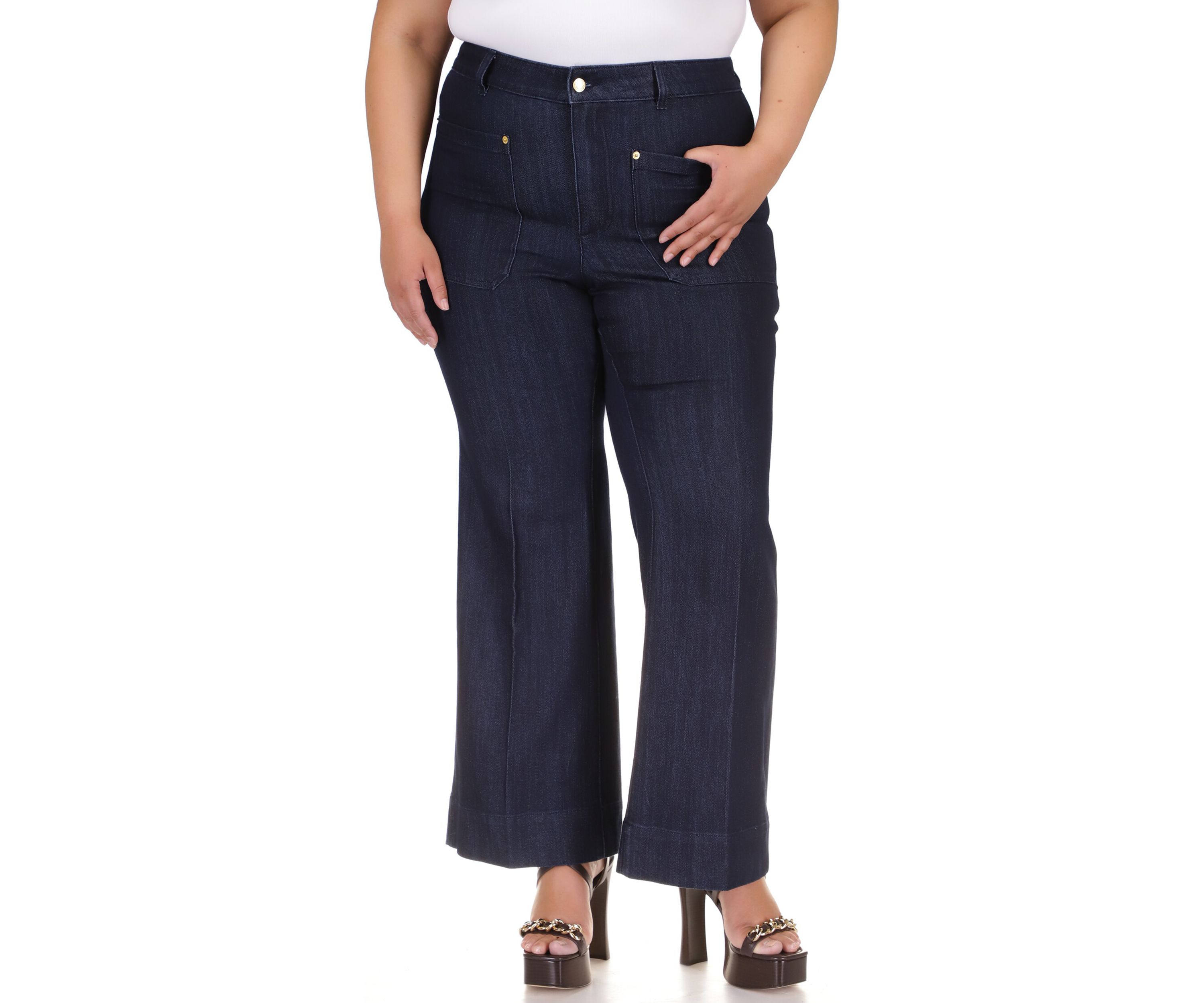 Plus Size High Rise Wide Leg Jeans