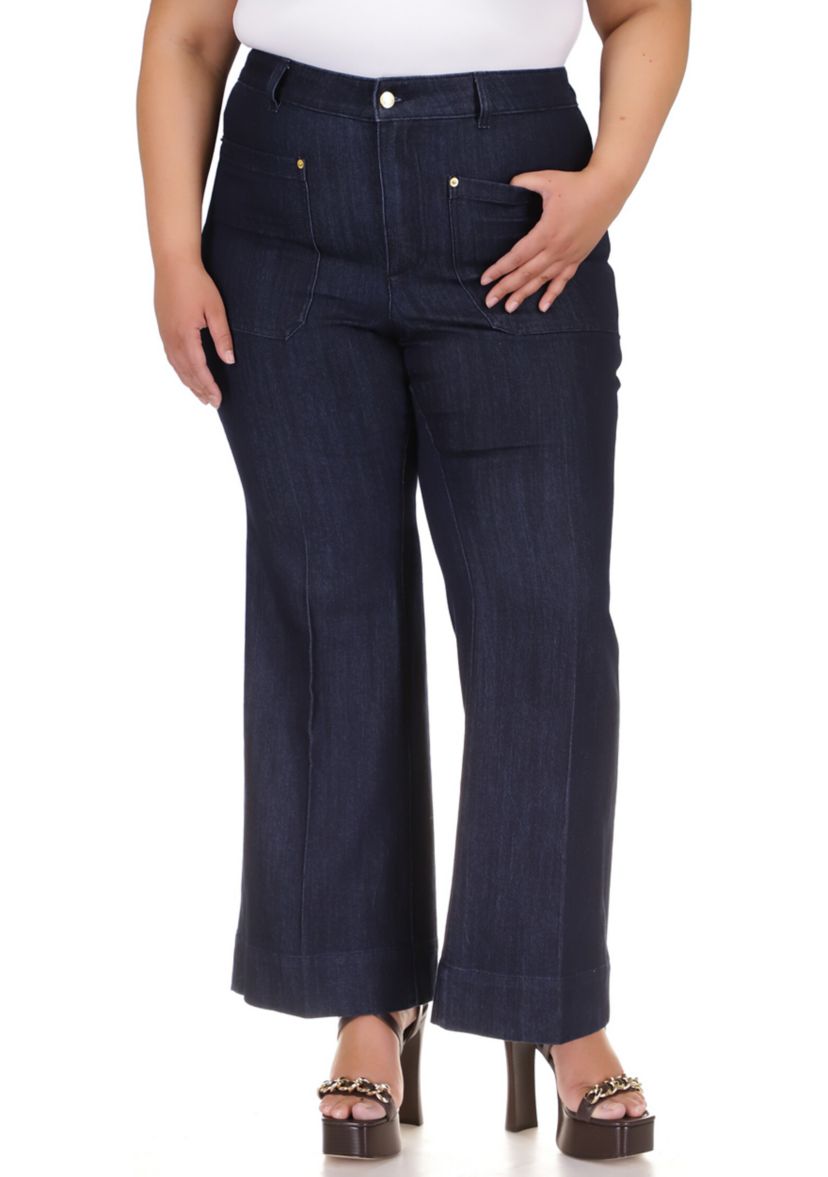 Plus Size High Rise Wide Leg Jeans