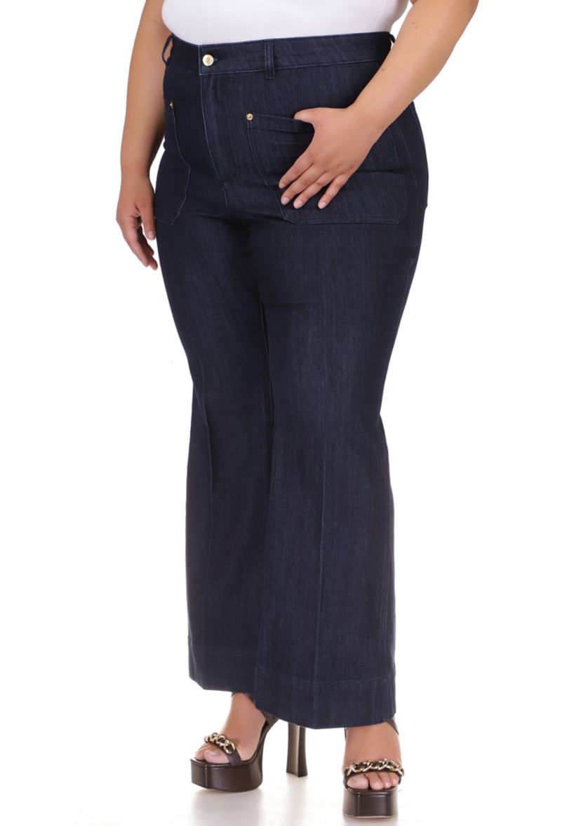 Plus Size High Rise Wide Leg Jeans