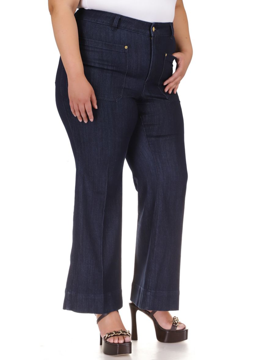 Plus Size High Rise Wide Leg Jeans