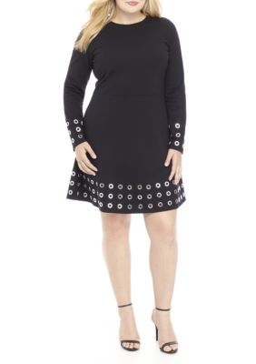 MICHAEL Michael Kors Plus Size Grommet Embellished Flare Dress | belk