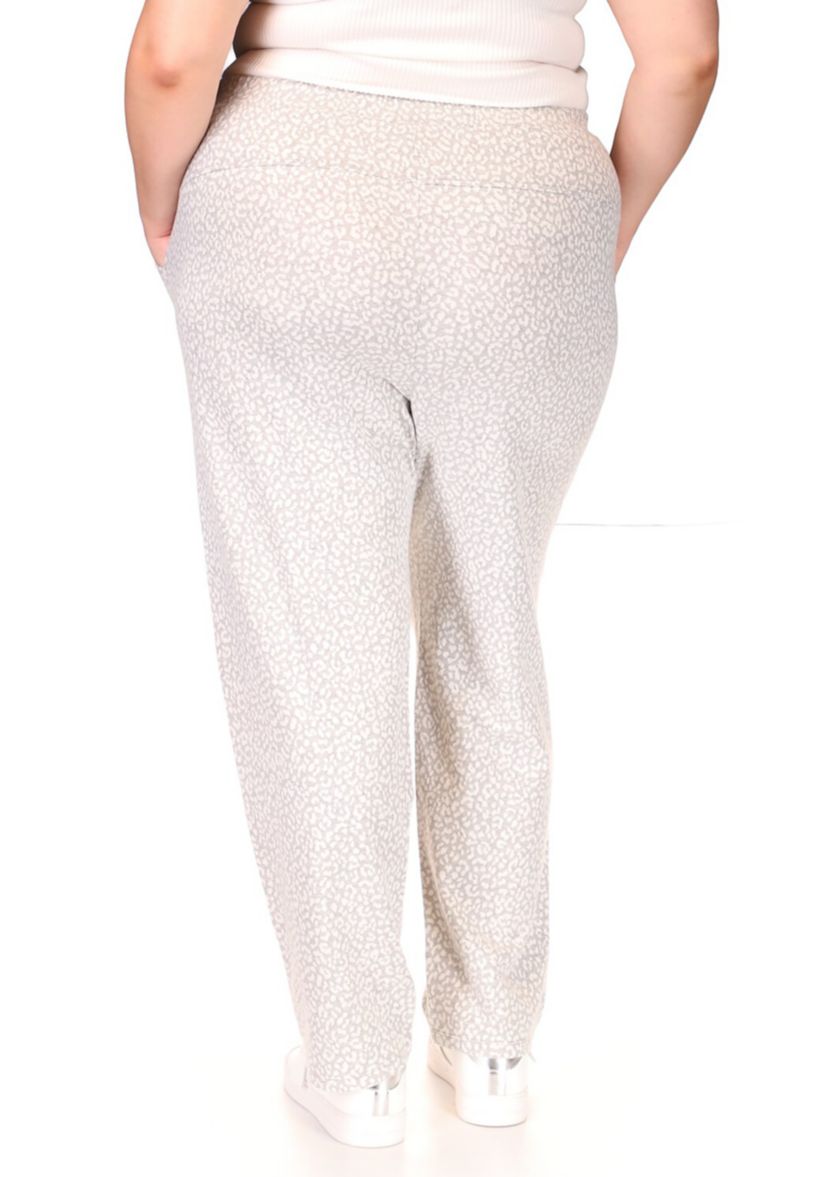 Plus Size Jacquard Rolled Hem Joggers