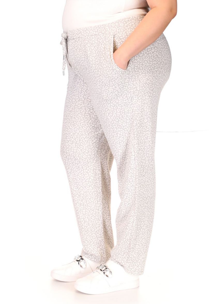 Plus Size Jacquard Rolled Hem Joggers