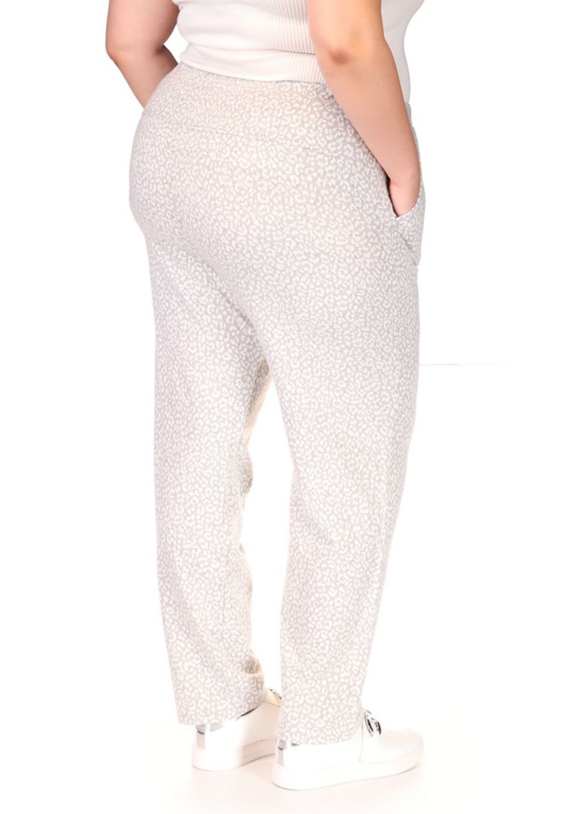 Plus Size Jacquard Rolled Hem Joggers