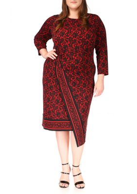 MICHAEL Michael Kors Plus Size Lace Border Midi Dress | belk