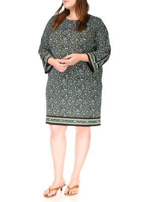 Michael Kors Plus Size A-Line Border Print Dress | belk