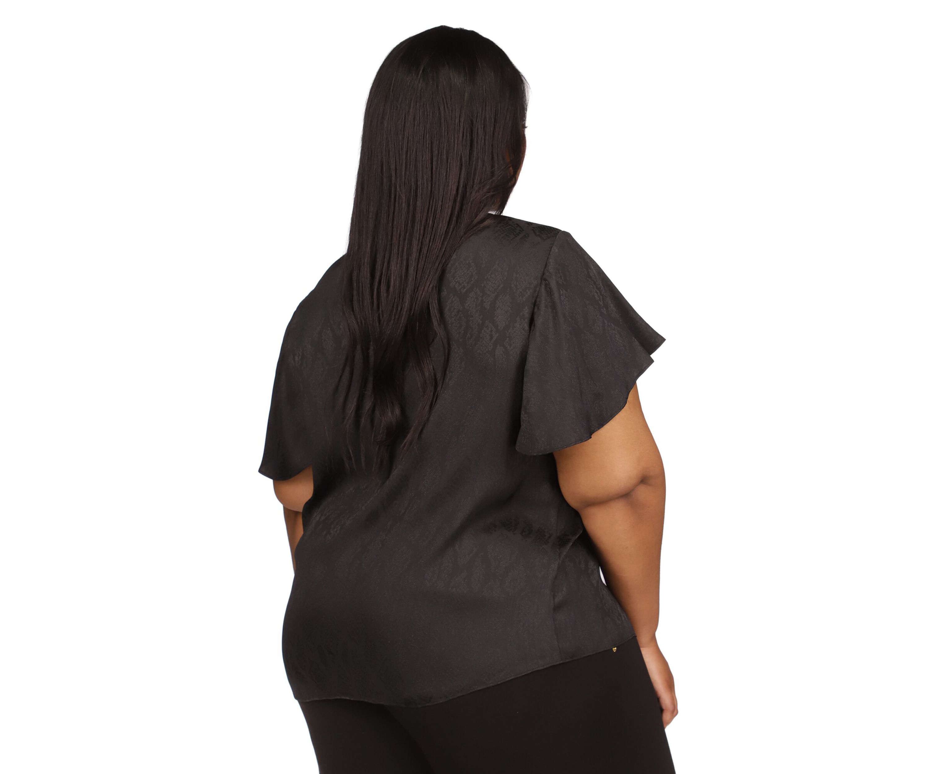 Plus Size Short Flutter Sleeve Top