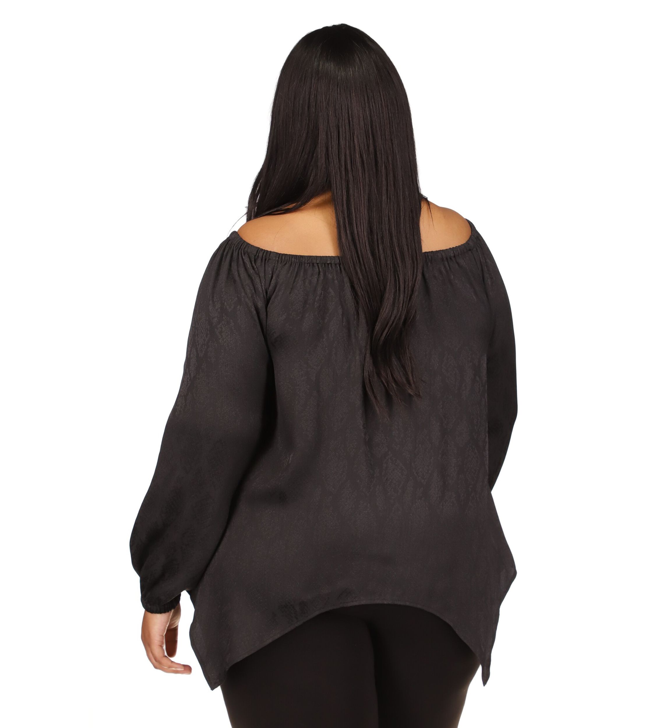 Plus Size Handkerchief Hem Boat Neck Top