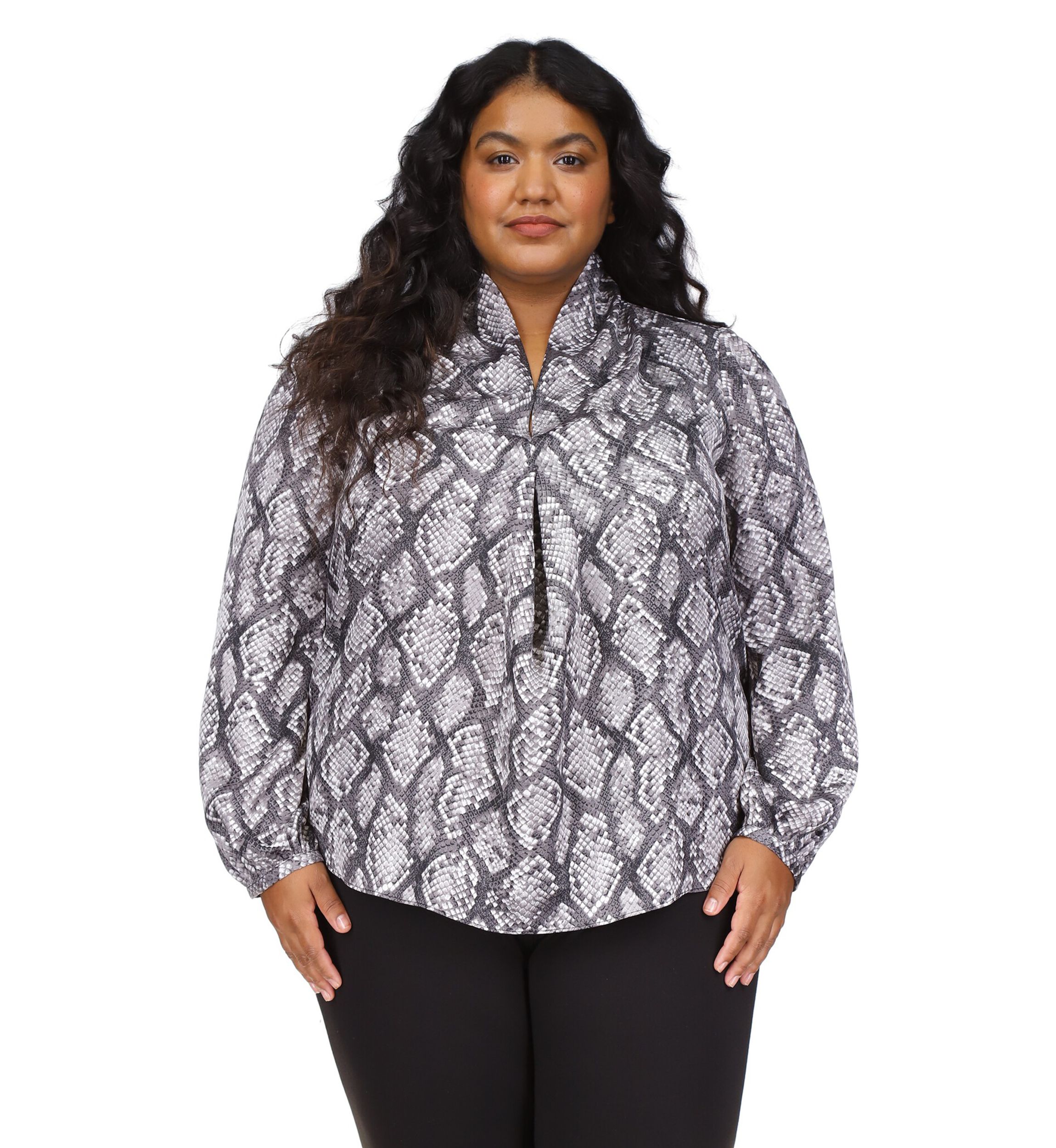 Plus Size Anaconda Inverted Pleat Top 