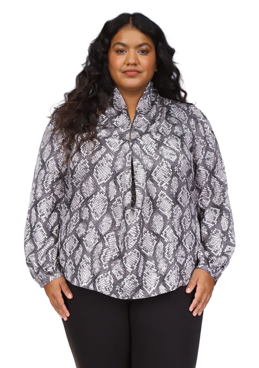 Plus Size Anaconda Inverted Pleat Top 