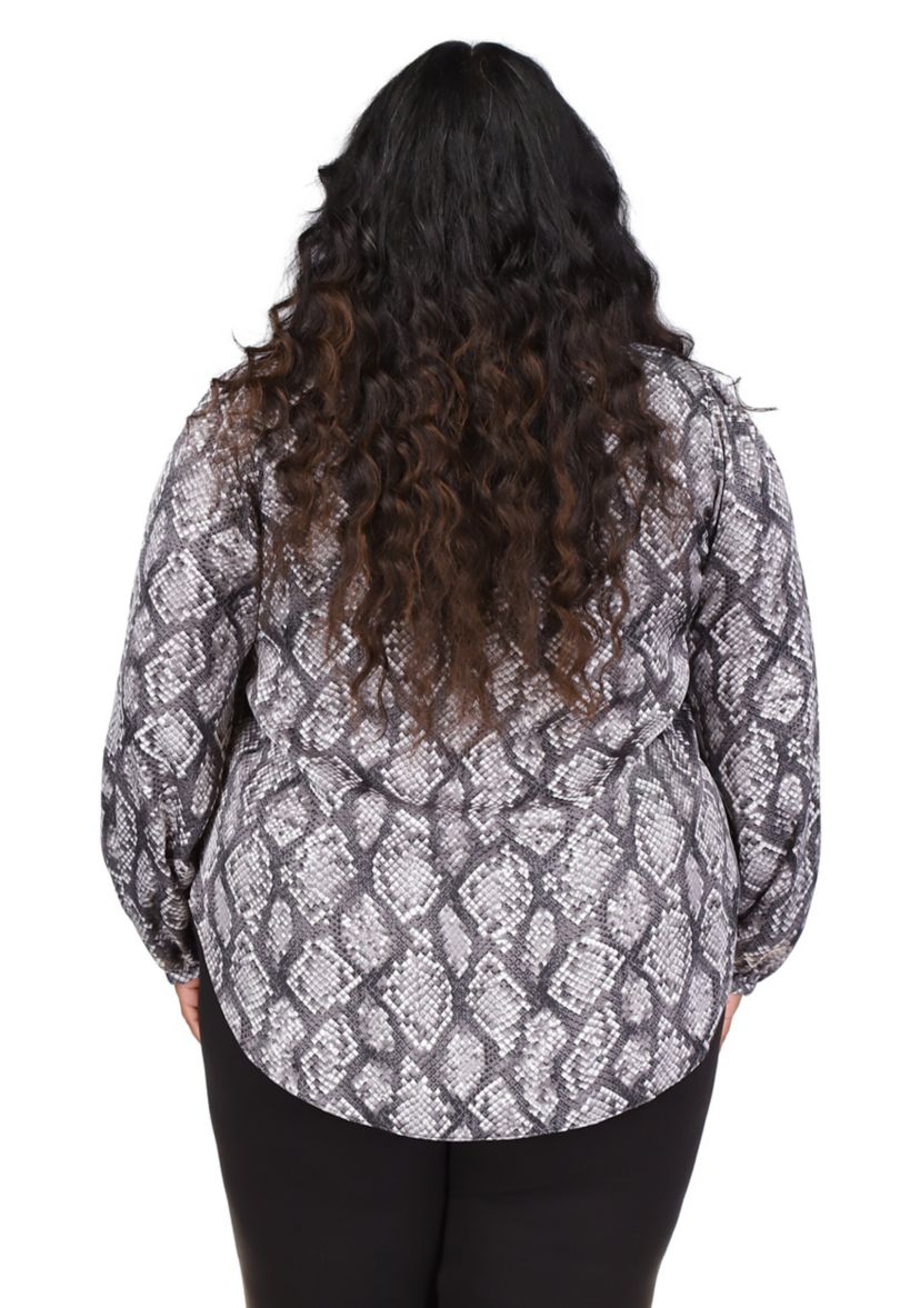 Plus Size Anaconda Inverted Pleat Top 
