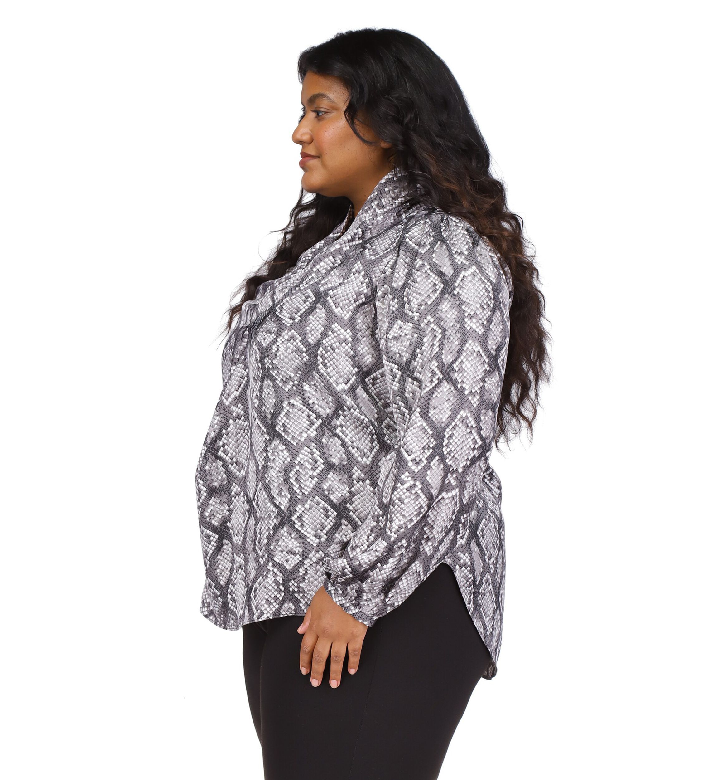 Plus Size Anaconda Inverted Pleat Top 